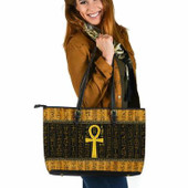African Large Leather Tote Bag - Ankh Egypt
