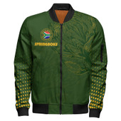 South Africa Springbok Rugby With Protea Zipper Bomber Jacket