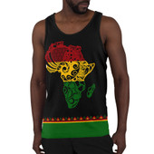 Black History Tank Top Men - Custom Reggae African Patterns Tank Top