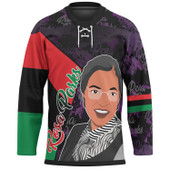 Black History Month Hockey Jersey - Rosa Parks Civil Rights Leader With Pan Africa Flag Hockey Jersey