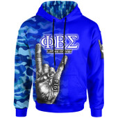 Phi Beta Sigma Hoodie - Custom Fraternity Hand Gesture Camouflage Patterns Hoodie