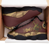 Iota Phi Theta High Top Basketball Shoes J 13 - Fraternity Hand Gesture Camouflage Patterns High Top Sneakers J 13