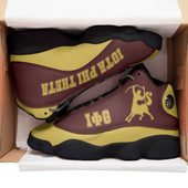 Iota Phi Theta High Top Basketball Shoes J 13 - Fraternity Centaur With Hand Gesture High Top Sneakers J 13