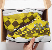 Iota Phi Theta High Top Basketball Shoes J 13 - Fraternity Iota Phi Theta Centaur Checkered Patterns High Top Sneaker J 13