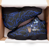 Zeta Phi Beta High Top Basketball Shoes J 13 - Sorority Zeta Phi Beta Rose Patterns and Hand Sign High Top Sneaker J 13