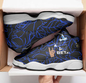 Zeta Phi Beta High Top Basketball Shoes J 13 - Sorority Zeta Phi Beta Rose Patterns and Hand Sign High Top Sneaker J 13