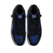 Zeta Phi Beta High Top Basketball Shoes J 11 - Sorority Zeta Phi Beta Rose Patterns and Hand Sign High Top Sneakers J 11