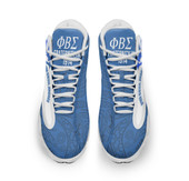 Phi Beta Sigma High Top Basketball Shoes J 13 - Fraternity Ornamental Floral Greek Alphabets High Top Sneakers J 13