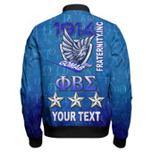 Phi Beta Sigma Zipper Bomber Jacket - Custom Fraternity Dove Mascot GOMAB Zipper Bomber Jacket