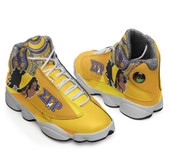 Sigma Gamma Rho High Top Basketball Shoes J 13 - Sorority Dashiki Pattern and Sigma Girl High Top Sneakers J 13