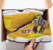 Sigma Gamma Rho High Top Basketball Shoes J 13 - Sorority Dashiki Pattern and Sigma Girl High Top Sneakers J 13