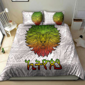 Ethiopia Bedding Set - Custom African Patterns Ethiopia Lion Pattern Africa White Bedding Set 02