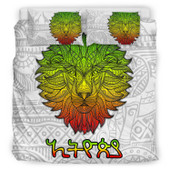 Ethiopia Bedding Set - Custom African Patterns Ethiopia Lion Pattern Africa White Bedding Set 02