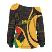 African Women Off Shoulder Sweater - Celebrate Africa's Woman's Day with Ethnic Patterns Women Off Shoulder Sweater
