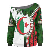 Algeria Women Off Shoulder Sweater -  Algeria Independence Day Women Off Shoulder Sweater