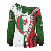 Algeria Women Off Shoulder Sweater -  Algeria Independence Day Women Off Shoulder Sweater
