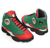 Algeria High Top Basketball Shoes J 13 - Algeria Coat Of Arms Fire Style High Top Sneakers J 13