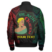 African Woman Zipper Bomber Jacket - Custom Black Queen Dashiki Patterns Zipper Bomber Jacket