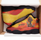 African Woman High Top Basketball Shoes J 13 - Custom Celebrate Africa's Woman's Day Culture with African Girl Woman High Top Sneakers J 13