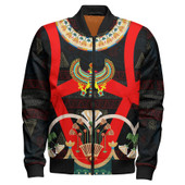 Egyptian Zipper Bomber Jacket - Ancient Egypt Hyeroglyphs Pattern Zipper Bomber Jacket