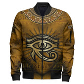 Egyptian Zipper Bomber Jacket - Custom Egypty Horus Eye With Egyptian Pattern