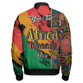 African Woman Zipper Bomber Jacket - Custom African Girl With Quotes Africa's Woman's Day Culture Zipper Bomber Jacket