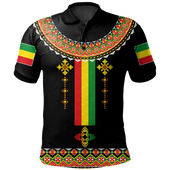 Ethiopia Polo Shirt Cross Africa Pattern