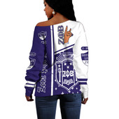 Zeta Phi Beta Off Shoulder Sweatshirt Hand Sign