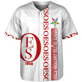 Order of the Eastern Star Baseball Shirt White OES Style
