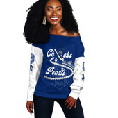 Zeta Phi Beta Off Shoulder Sweatshirt Chuck And Pearls