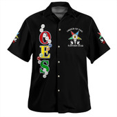 Order of the Eastern Star Hawaiian Shirt Pearls Black