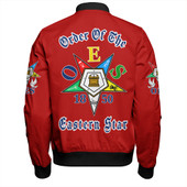 Order of the Eastern Star Zipper Bomber Jacket Pearls Red