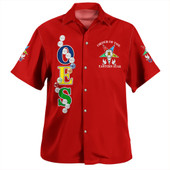 Order of the Eastern Star Hawaiian Shirt Pearls Red