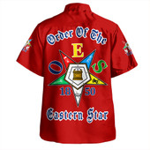 Order of the Eastern Star Hawaiian Shirt Pearls Red