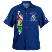 Order of the Eastern Star Hawaiian Shirt Pearls Blue