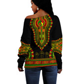 Africa Off Shoulder Sweatshirt Dashiki Junteenth Day