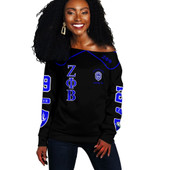 Zeta Phi Beta Off Shoulder Sweatshirt Sorority Finer