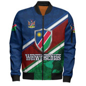 Namibia Bomber Jacket African Fish Eagle Mascot With Flag Color Style