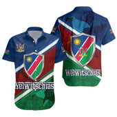 Namibia Short Sleeve Shirt African Fish Eagle Mascot With Flag Color Style