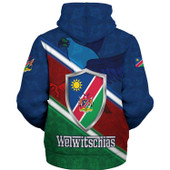 Namibia Sherpa Hoodie African Fish Eagle Mascot With Flag Color Style