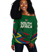 South Africa Off Shoulder Sweatshirt Flag Style
