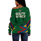 South Africa Off Shoulder Sweatshirt Flag Style