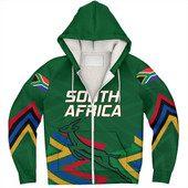 South Africa Sherpa Hoodie Flag Style