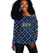 Sigma Gamma Rho Off Shoulder Sweatshirt LouisV Pattern