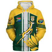 South Africa Sherpa Hoodie Pattern African With Flower Protea