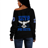 Zeta Phi Beta Off Shoulder Sweatshirt Greek Gradution