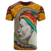 African T-Shirt - Africa Girl in turban with African T-Shirt Desert Fashion 1