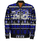 Zeta Phi Beta Zipper Bomber Jackets Christmas Style Grunge