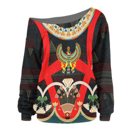African Women Off Shoulder Sweater - Mysteries Of Ancient Egypt