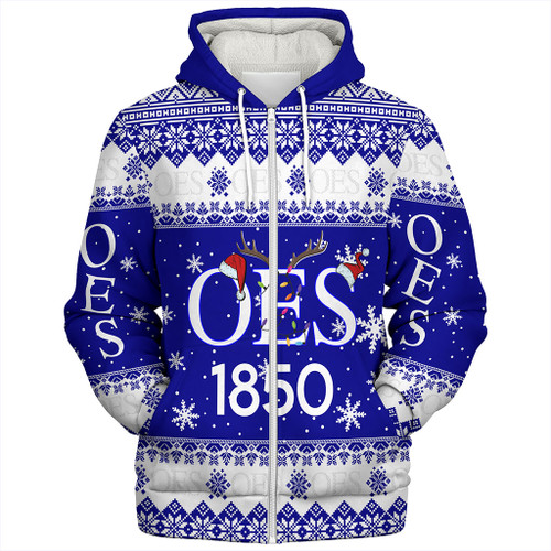 Order of the Eastern Star Sherpa Hoodie Christmas Symbols Design